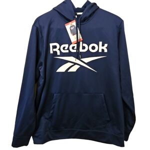 Reebok Mens Identity Big Logo Navy Sweatshirt Hoodie Size XL NEW
